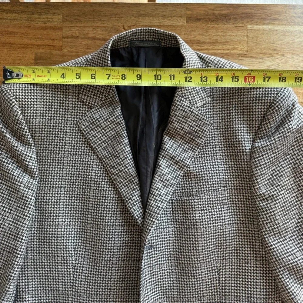 Salvatore‎ Ferragamo Mens Houndstooth Blazer Brown Tan Made in Italy Sport Coat